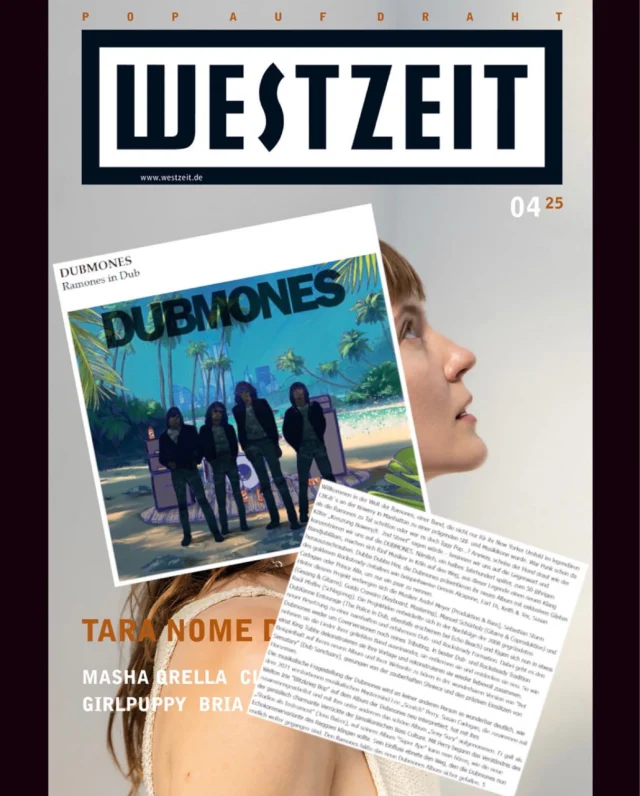 ... the closer the release of our album gets, the more reviews keep popping up in magazines and blogs. Here’s a great album review from the culture & music magazine Westzeit – a magazine that’s spread all over Germany: 5 out of 5 stars! We’re excited. #dubmones #dub #rocksteady #echobeach #Ramones